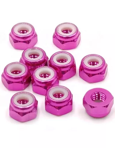 Aluminum Lock Nut - Pink M4 (10 U.) Fussion FS-WN016PK