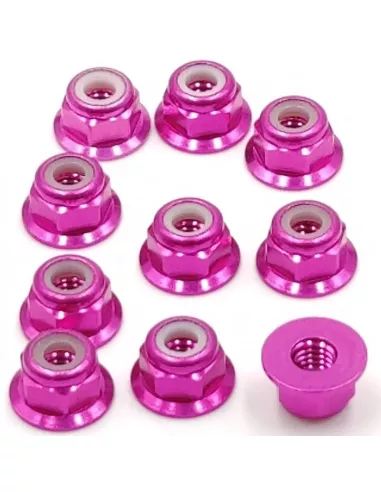 Aluminum Lock Nut - Pink M4 Flanget (10 U.) Fussion FS-WN017PK