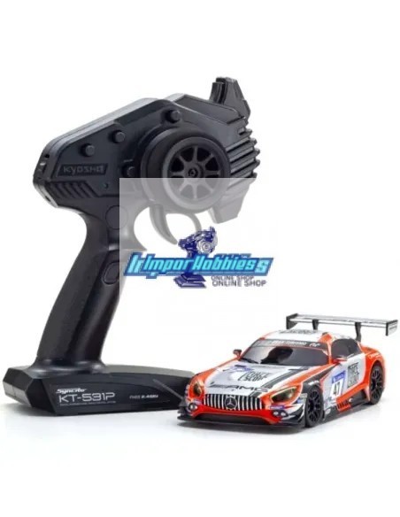 Coche RC 1/28 Kyosho Mini-Z RWD Sports W-MM Mercedes AMG GT3 Nº47 24H Nurburgring 2018 KT531P 2.4ghz ReadySet 32338FRS