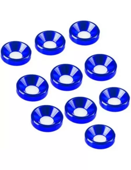 Aluminium Cone Washer - Blue M4 (10 U.) Fussion FS-WE006 - Aluminium Washers