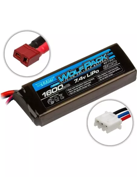 Flat Lipo Battery 2S 7.4V 1600Mah 30C - Team Associated 14B / 14T AS27331