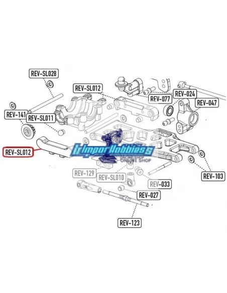 Cale anti-cabrage aluminium cellule arrière RF Hobbytech BX8SL / DB8SL REV-SLOP03 - Hobbytech BX8SL Brushless - Pièces detachées