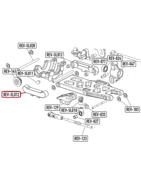 Suspension Arm Holder - Aluminum Rear RF Hobbytech BX8SL / DB8SL REV-SLOP03 - Hobbytech BX8SL Brushless - Spare Parts & Option P