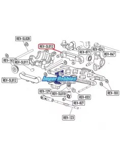 Suspension Rear Toe-In Plate - Aluminum RR Hobbytech BX8SL / DB8SL REV-SLOP04 - Hobbytech BX8SL Brushless - Spare Parts & Option 2