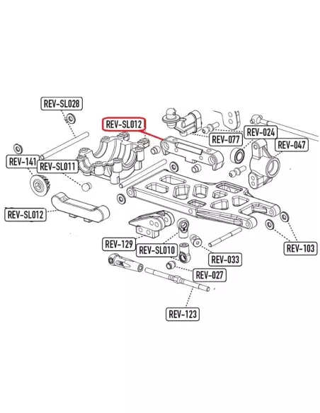 Suspension Rear Toe-In Plate - Aluminum RR Hobbytech BX8SL / DB8SL REV-SLOP04 - Hobbytech BX8SL Brushless - Spare Parts & Option