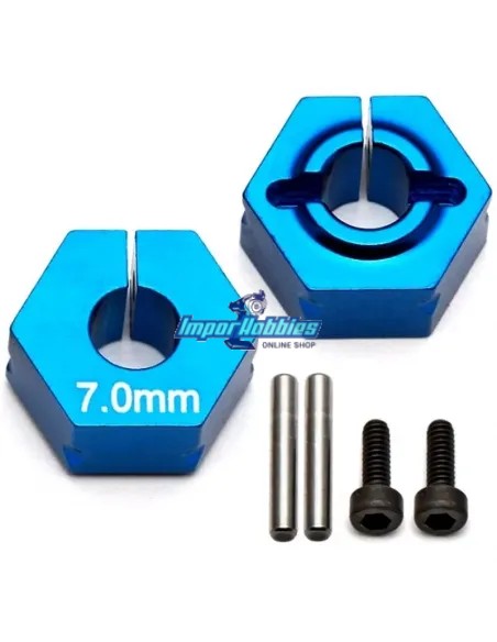 Hexagones de roues aluminiums 7.0mm - 12mm Team Associated B5M / B6 / B6.1 / B6.2 / SC6.1 / B74 AS91610 - Team Associated B5 & B