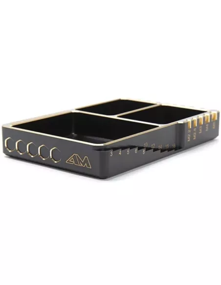 Multi Alu Case For Screws Black Golden 120X80X18mm Arrowmax AM171063 - Storage Boxes & Aluminum Screw Tray