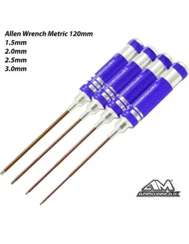 Metric Allen Wrench Set 1.5-2.0-2.5-3.0 x 120mm Arrowmax AM110991 - Arrowmax Tools