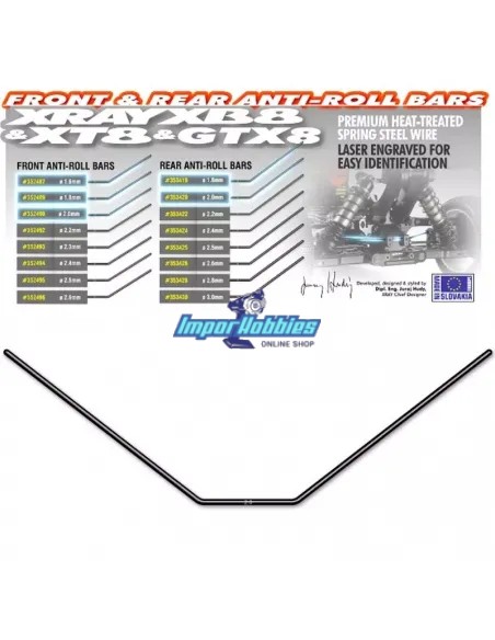 Barra estabilizadora trasera 2.0mm Xray XB8 / XT8 / GTX 353420