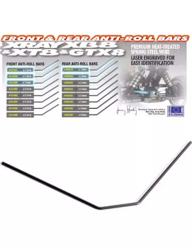 Rear Anti-Roll Bar - 2.2mm - Xray XB8 / XT8 / GTX 353422