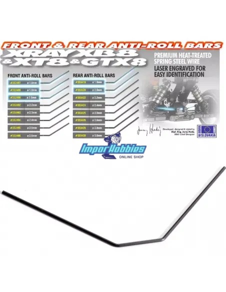 Barra estabilizadora trasera 2.2mm Xray XB8 / XT8 / GTX 353422