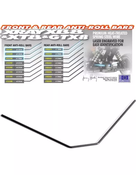 Rear Anti-Roll Bar - 2.2mm - Xray XB8 / XT8 / GTX 353422