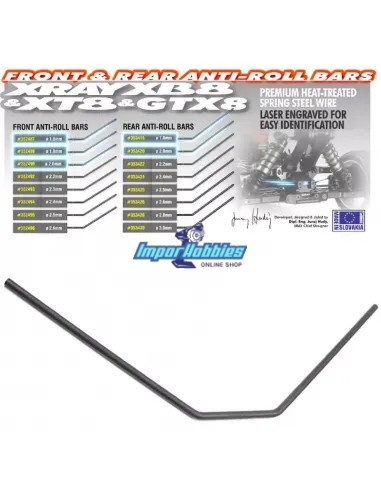 Barra estabilizadora trasera 2.4mm Xray XB8 / XT8 / GTX 353424