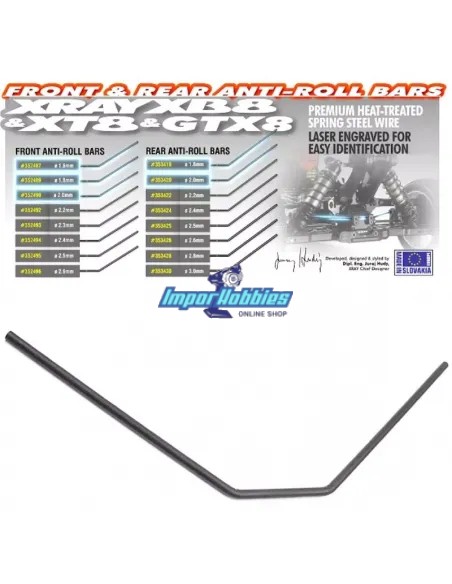 Barra estabilizadora trasera 2.4mm Xray XB8 / XT8 / GTX 353424