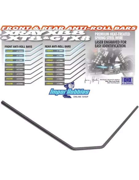 Barre anti-roulis arrière 3.0mm Xray XB8 / XT8 / GTX 353430