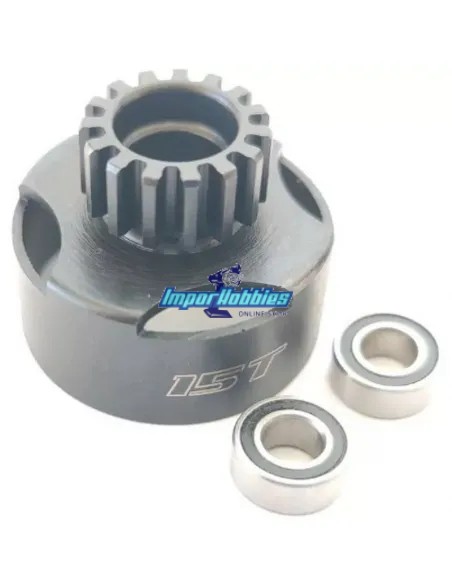 Campana de embrague 15T ventilada universal con rodamientos Fussion FS-EC012 - Campanas de embrague