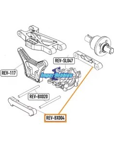 Plaque postérieure avant inférieure RF - Aluminium Hobbytech BXR S1 / BXR MT REV-OP27 - Hobbytech BXR S1 RTR & BXR S1 Kit - Pièc 2