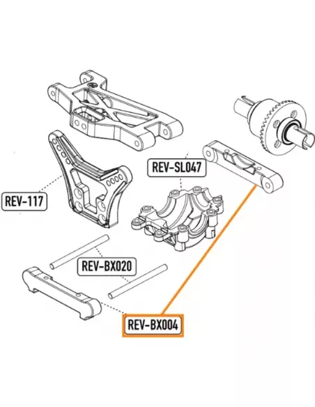 Lower Suspension Holder RF - Aluminum Hobbytech BXR S1 / BXR MT REV-OP27 - Hobbytech BXR S1 RTR & BXR S1 Kit - Spare Parts & Opt