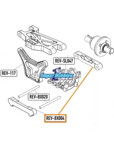 Placa convergencia delantera aluminio RF - Opcion Hobbytech BXR S1 / BXR MT REV-OP27 - Hobbytech BXR S1 RTR & BXR S1 Kit - Repue