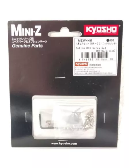 Button HEX Screw Set - Nickel Kyosho Mini-Z MR-03EVO MZW440 - Kyosho Mini-Z MR-03EVO - Spare Parts & Option Parts