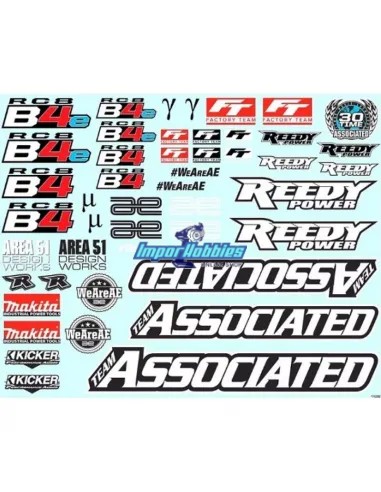 Decal Sheet Team Associated RC8B4 / B4e AS81588