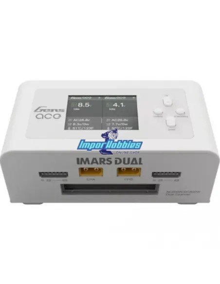 Chargeur digital Smart Balance IMARS Dual Blanc 1-6S 15A pour FPV - Voiture RC Gens Ace GEA200WDUAL-EW