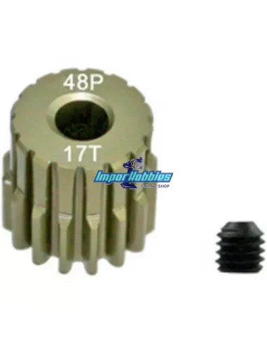 Piñón motor aluminio-titanio 17T 48P Escala 1/10 7075-T6 Hard Fussion FS-PG005-T