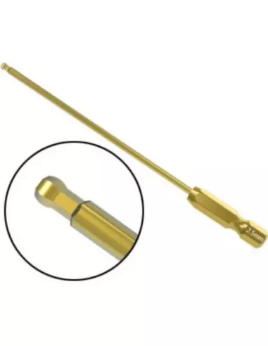 Electric Metric Ball Driver Hex Wrench Tip 2.5mm 1/4 Gold Edition VP-Pro RS-62122E - Merlin Tools - Hudy - Arrowmax