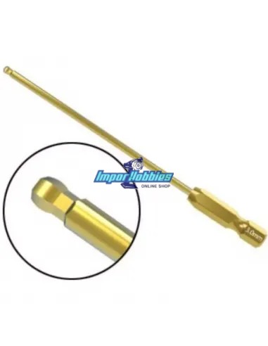 Electric Metric Ball Driver Hex Wrench Tip 3.0mm 1/4 Gold Edition VP-Pro RS-62133E - Merlin Tools - Hudy - Arrowmax