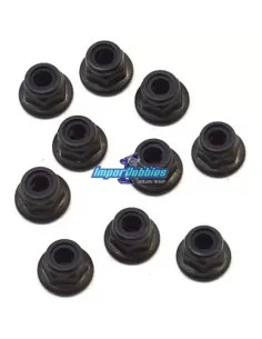 Tuerca acero M3 autofrenante flanged negra (10 Uds.) Team Associated AS25612
