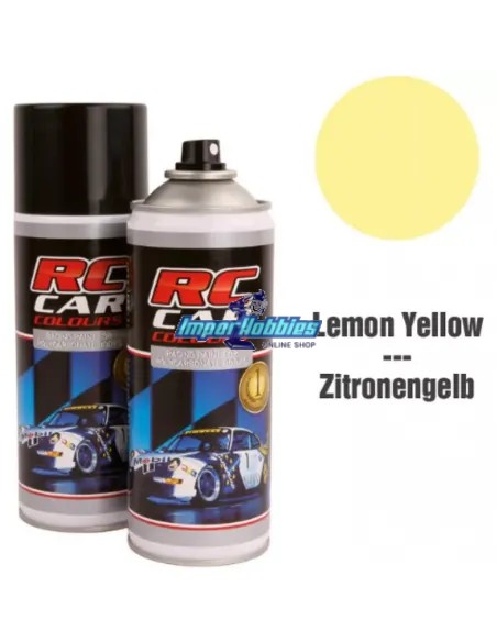 Peinture spray jaune citron pour carrosserie de lexan 150ml. RCC020