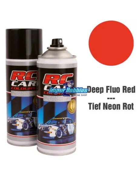 Peinture spray rouge fluo intense pour carrosserie de lexan 150ml. RCC1010