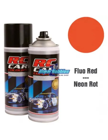 Pintura spray rojo fluorescente para carrocerías de lexan 150ml. RCC1005