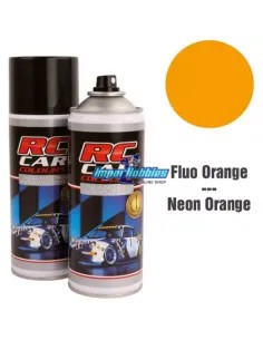 Peinture spray orange fluorescent pour carrosserie de lexan 150ml. RCC1006