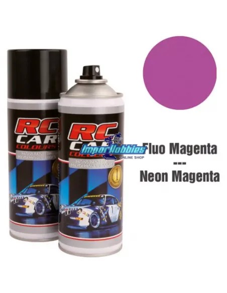 Pintura spray magenta fluorescente intenso para carrocerías de lexan 150ml. RCC1012