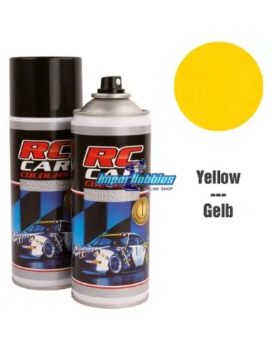 Peinture spray jaune pour carrosserie de lexan 150ml. RCC019
