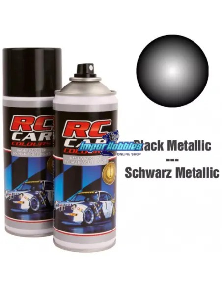 Pintura spray negro metalizado para carrocerías de lexan 150ml. RCC935