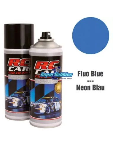 Peinture spray bleu fluorescent pour carrosserie de lexan 150ml. RCC1014