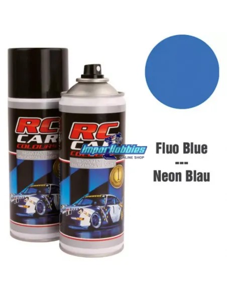 Peinture spray bleu fluorescent pour carrosserie de lexan 150ml. RCC1014