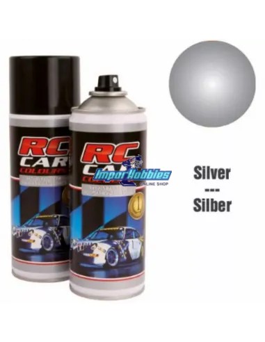 Pintura spray gris plata para carrocerías de lexan 150ml. RCC933