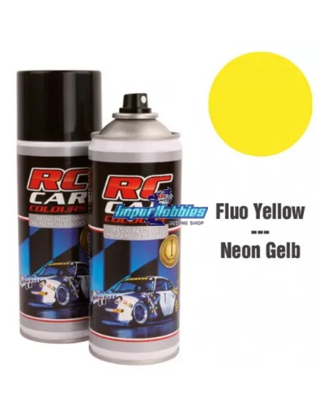Pintura spray amarillo fluorescente para carrocerías de lexan 150ml. RCC1007