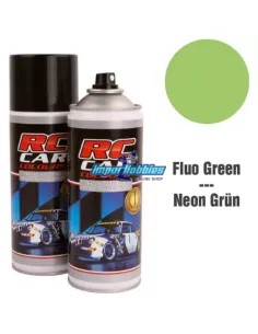 Peinture spray vert fluorescent pour carrosserie de lexan 150ml. RCC1008