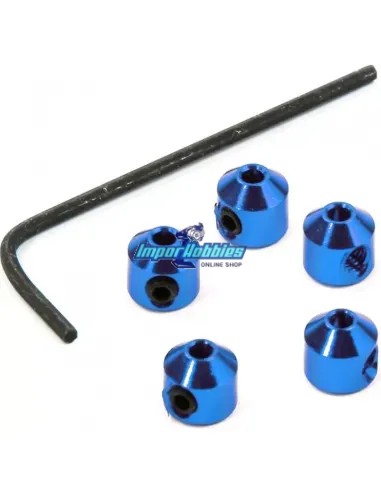 Prisionero aluminio azul para varillaje gas-freno 2mm (5 Uds.) Fussion FS-WG001 - Prisioneros