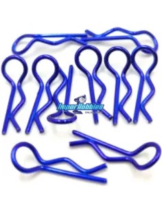 Clips de carrocería curvados escala 1/10 color azul (10 Uds.) Fussion FS-WD012 - Clips de carrocería