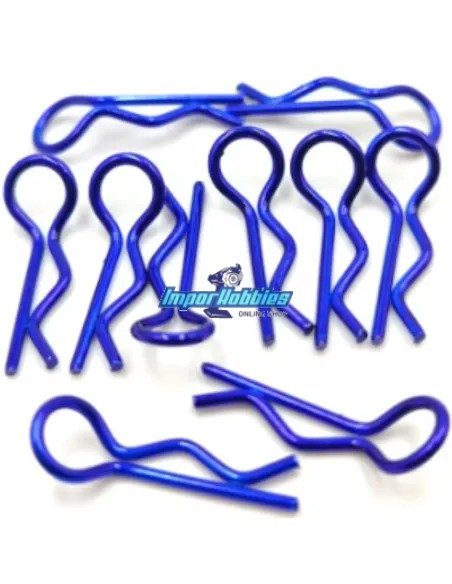 Clips de carrocería curvados escala 1/10 color azul (10 Uds.) Fussion FS-WD012 - Clips de carrocería