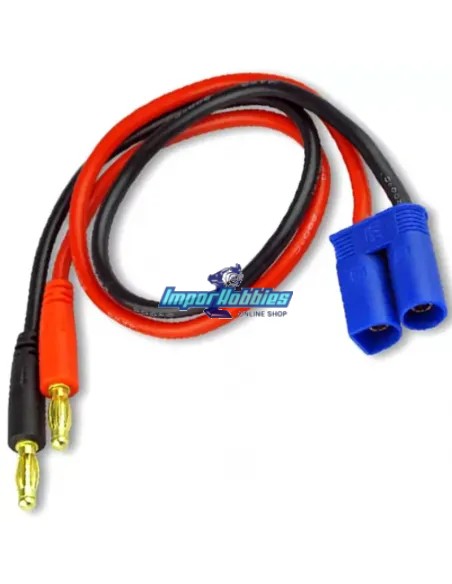 Cable de charge EC5 Mâle - Banane 4.0mm 14AWG 15Cm Fussion FS-02004-S - Cables et Accessoires RC