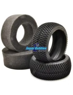 Pneus + mousse "L" 1/8 Buggy Hobao Hyper 90029