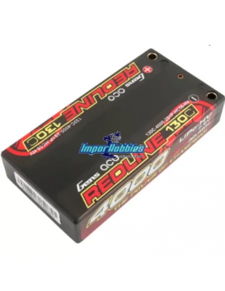 Accu Lipo Shorty 2S HV 7.6V 4000mah 130C Gens Ace GEA40002S13D4 - GE4RL-4000H-2ULCG - 93x47x18mm. Conecteurr banana 5mm - 147gr.
