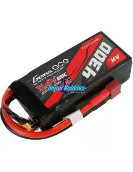 Accu Lipo Shorty HV 3S 11.4V 4300mah 60C Crawler 91X41X30mm Gens Ace GEA43003S60D - Voiture RC