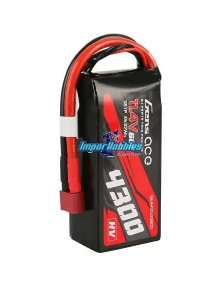 Batería Lipo HV Shorty 3S 11.4V 4300mah 60C T-Deans Crawler 91X41X30mm Gens Ace GEA43003S60D - Coche RC Eléctrico